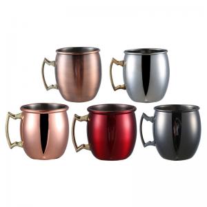 Stainless Steel Moscow Mule Mug Hammered Copper Wine Cup For Bar Dining Room