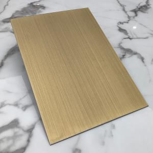 China 1219*2438mm 0.55mm 304 Stainless Steel Sheet Antique Brass Hairline AFP Design Plate supplier