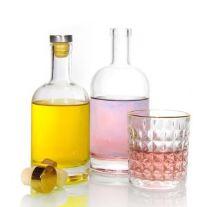 375ml Custom Glass Liquor Bottles Flask Clear For Alcoholic Spirits