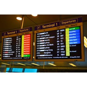 Smart Advertising Fontlit LED Airport Information Billboard Energy saving