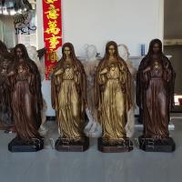 China Bronze Virgin Mary Statue Sculpture Life Size Catholic St Mary Metal Religious Statues Factory Spot Goods on sale