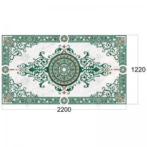 Luxury Rectangular Waterjet Medallion Marble Floor Tile Customized Decorative