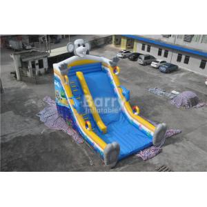 China QiQi elephant single lane Blow Up Slide with digital printing , commercial dry slide supplier