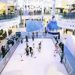 Indoor Self Lubricating UHMWPE Plastic Synthetic Ice Rink For Shopping Center