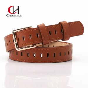 ODM Ladies Leather Belt Casual Hollowed Out Decoration Fake Needle Buckle Belt Jeans