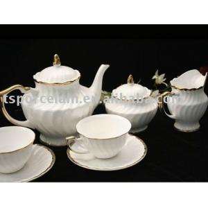 China bone china15pcs decal gold rimmed tea set coffee set supplier