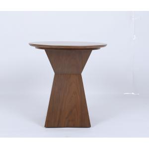 China Luxury Modern Custom Solid Wood Round Table With Cinched Center Squared Base supplier