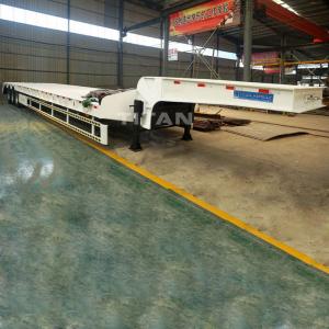TITAN excavator low bed trailer low bed truck trailer tri-axle low bed trailer 60 tons for sale