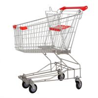 China 4 Wheels Metal Supermarket Shopping Cart / 150L Shopping Trolley on sale