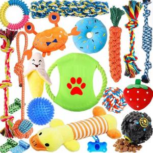 China Dog Puppy Toys Pack, Puppy Chew Toys for Fun Teeth Cleaning, Dog Squeak Toys,Treat Dispenser Ball, Tug of War Toy supplier
