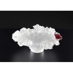 Amazing Luxury Fruit Bowl Flower Shape Handmade Art Glass Liuli Accessories