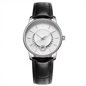 Quartz Movement Women'S Leather Wrist Watch Pointer Display Print LOGO With Calendar