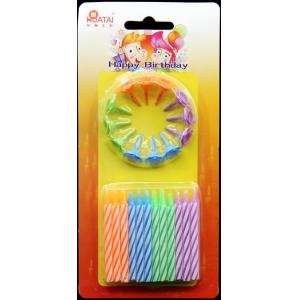 Multi Colored Memorial Days 12 pieces Spiral Birthday Candles