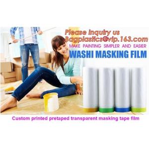 China HDPE Masking Film,Indoor Application Pretaped Drop Cloths,masking film,pre-taped cover car painting protection film hous supplier