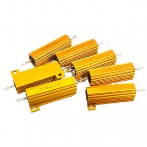 China RX24 75W 10K Ohm Power Golden Aluminium Housed Metal Shell Case Wire Wound Resistor Wirewound supplier
