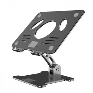 China 270*245*70MM Silver Adjustable Ergonomic Aluminum Metal Laptop Stand With Ventilated Design supplier