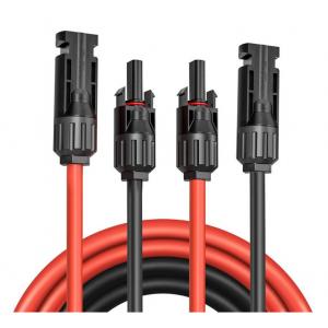 Power Generation Solar Panel Power Cable With TPE Insulation Red Connector
