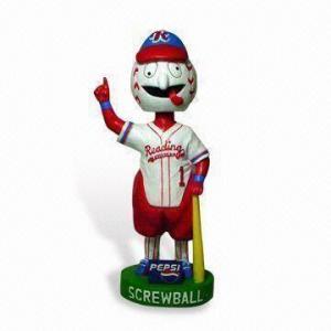 China Funny Polyester Artificial Epoxy Resin Ctafts Baseball Player Bobble Head for Collectible supplier