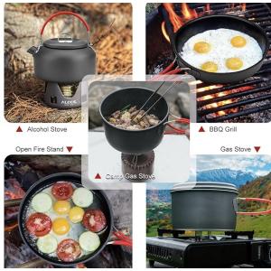 Picnic Aluminum Camping Cooking Set Outdoor For 3-4 Person  7.5 X 7.5 X 5.5 Inches