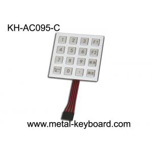 Access Control System Stainless Steel Keypad 4x4 Matrix , vandal proof keypad