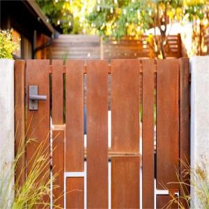 Villa Garden Laser Cut Corten Steel Gate Single Door With Handle And Lock