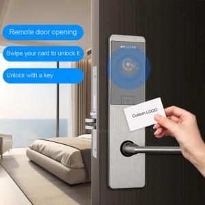 Silver Smart Hotel Room Door Lock Swiping Card Software Bluetooth Optional