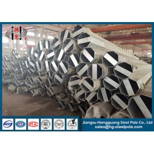China 40FT 3.0mm Thick Q355 Steel Tubular Pole Galvanized And Bitumen Painted supplier