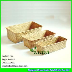 LUDA home storage box natural straw baskets set of 3