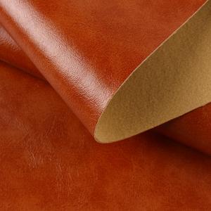 Oil Wax PU Leather Fabric For Handbags Brushed Backside Anti Fouling