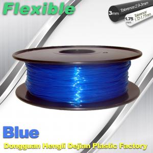 China High Soft TPU Rubber 3D Printer Filament 1.75mm / 3.0Mm In Blue supplier