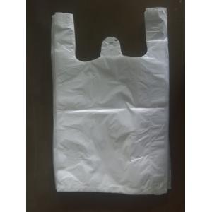 China 300+160*525mm 15mic White Unprinted Plastic T-Shirt Bag - 1000/Case , HDPE Material supplier