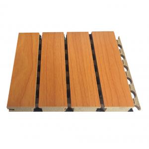 China Solid Veneer Surface Soundproof Wooden Grooved Acoustic Panel For Recording Room wholesale