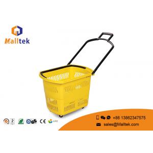 Environmental Supermarket Shopping Basket Shopping Cart Basket With 4 Wheels