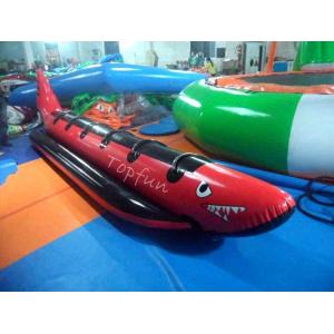 Exciting PlatoTowable Inflatable Red Shark Boat For Water Games With