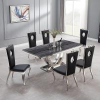 China 2m Length Luxury Marble Stainless Steel Square Dining Table OEM ODM on sale