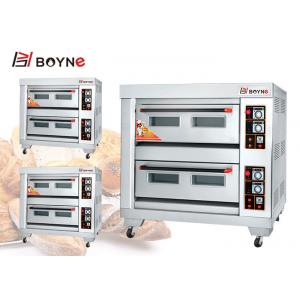 China Three deck Six Trays Gas Oven Bakery Pizza Oven With Stone For Restaurant supplier