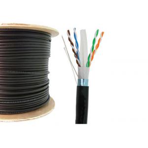 China Outdoor Double Sheath Bulk CAT Cable Direct Burial UTP / FTP Black Color wholesale