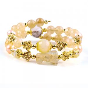 China 8MM Bead Yellow Citrine Crystal Bracelet With Dog Carving supplier