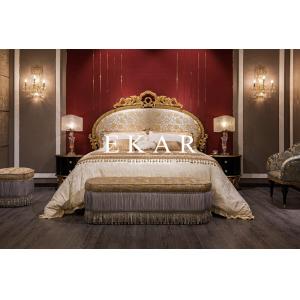China Luxury Cushion Headboard Bed European Royal King Size Bedroom Furniture Solid Wood supplier