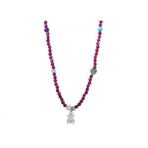 Purple Heart Shaped Gemstone Necklaces / Long Chain Necklace With Pendant