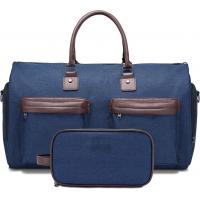 China Carry On Large Blue 2 In 1 Hanging Bag Suitcase Custom Travel Bag With Toiletry Bag on sale