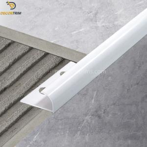 China Aluminium Metal Tile Trims Powder Coating Bright White 10mm Height supplier