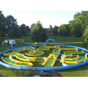 China Popular Crazy Inflatable Sports Games , Inflatable Golf Race Field For Event supplier