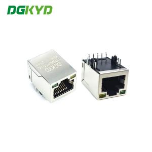 China 21.1mm 100Mb RJ45 Single Port Connector With Transformer PBT Material supplier