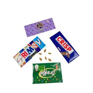 Food Back Side Seal Bag Snack Candy Packaging Chocolate Candy Bar Wrapper Customized Middle Side Seal Candy Bags