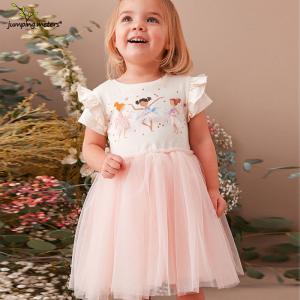 China Girls' Pink Dress Summer New Fashion Print Cartoon Design Princess Dress Short Sleeve supplier