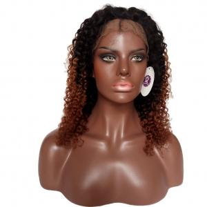 China Afro Kinky Curly Brazilian Virgin Human Hair Lace Front Wigs for Women1b/#30 Two-Toned supplier
