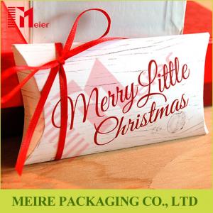 Christmas Gift packaging coated paper pillow boxes high grade recycled paper gift boxes