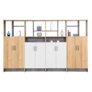 Full Height 2 Meters And 2.4 Meters Four Doors KD Vertical Filing Cabinet With Showing Shelf