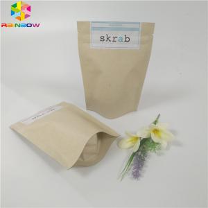 China Zip Lock Pouch Kraft Custom Printed Paper Bags Scrub Packaging Biodegradable Moisture Proof supplier